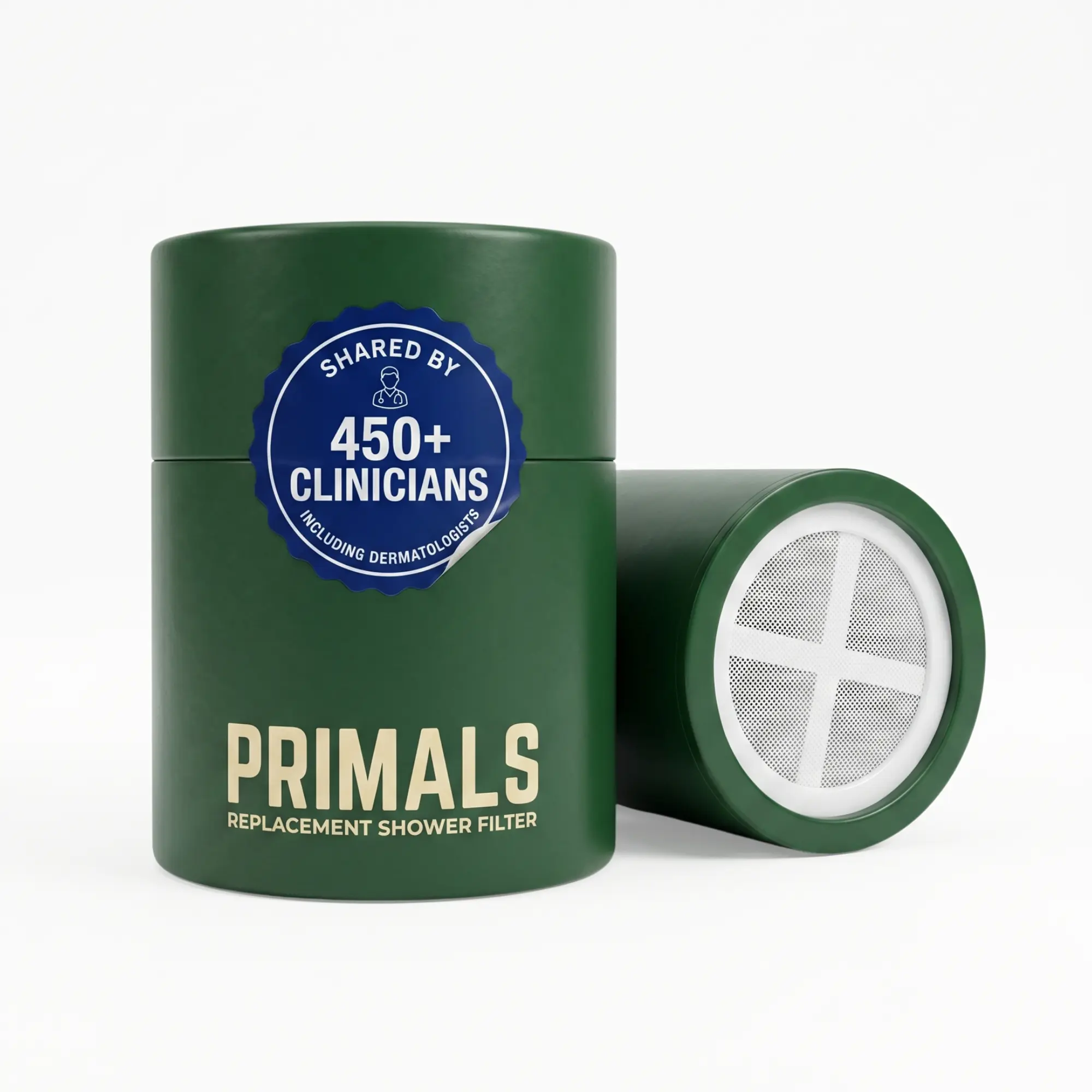 PRIMALS Shower Filter Replacement Cartridge - Approved by 450+ Clinicians - Reduces Dry Itchy Skin, Dandruff, Eczema & Hairloss - Removes Chlorine, Fluoride, Heavy Metals & Other Harmful Substances - (1 Count)
