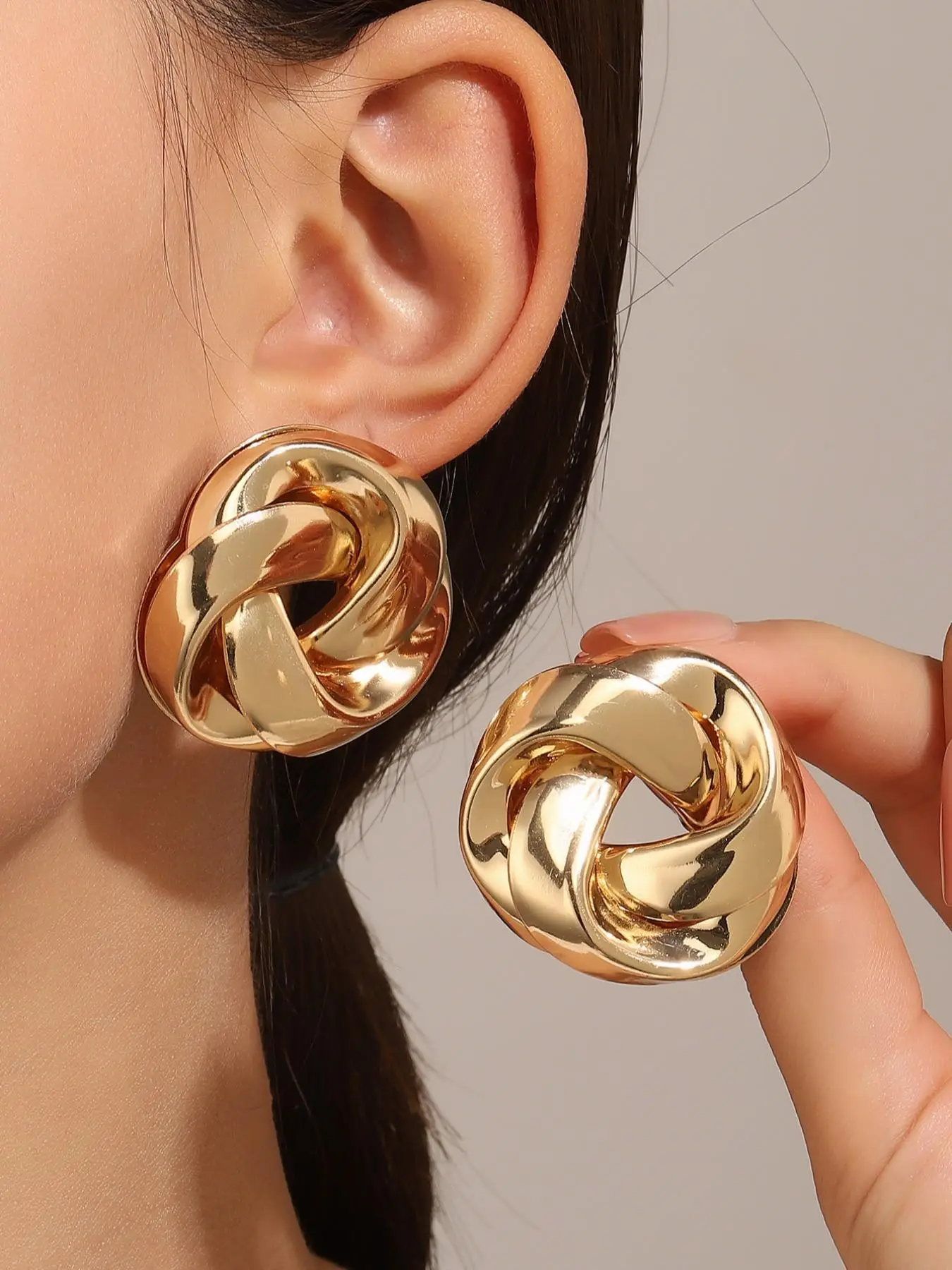 Knot Design Stud Earrings, Fashionable Elegant Minimalist Earrings Jewelry for Women, Daily Clothing Decor, Trendy All-match & Exquisite Jewelry for B