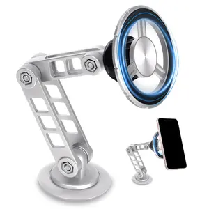 Triple Joint Magnetic Phone Mount, 360 Degree Full Rotation, Aviation Alloy Construction, No Shaking on Rough Terrain