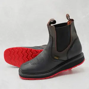 NEGROJO Men's Chelsea Boots with Red Sole and Comfortable Design for Everyday Wear