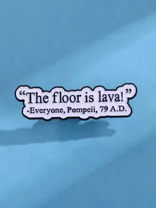 Creative Slogan Brooch Design Metal Badge Student Gift Pin Book Bag Decoration Lapel Pin, the Floor Is Lava Style Accessory Durable Metal Pins