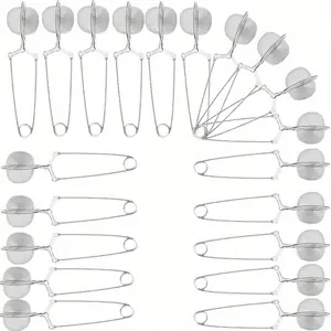 20PCS Loose Leaf Tea Infuser Stainless Steel Mesh Snap Tea Ball Strainers with Handle Metal (Silver)