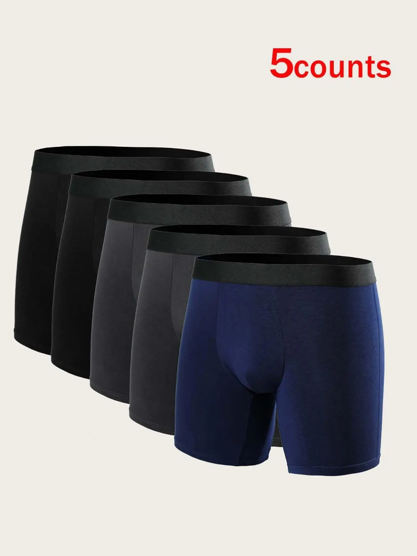 Men's Plain Boxer Brief, Casual Comfortable Breathable Underwear for Daily Wear, Underwear for Men