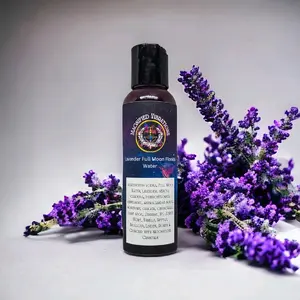 Lavender Full Moon Florida Water Aura Cleansing Solution for Anxiety, Stress & to Promote Calm & More | Made with Herbs & Essential Oils | Hoodoo,  Voodoo,  Wicca, Pagan | 4 oz