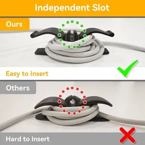 Cord Organizer for Appliances 6 Pack Durable Rubber Cord Wrapper for Kitchen & Office 3M Adhesive Stable Design Easy Storage Home Appliance Cord Hider Cable Management Kit