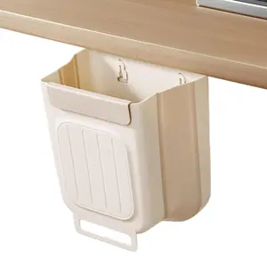 Hanging Trash Can for Kitchen Cabinet Door, 1.54 Gallon Kitchen Trash Can with Space-Saving Design, Collapsible Garbage Can for Kitchens,Cabinet Door, Bathroom, RV, Car & Camping
