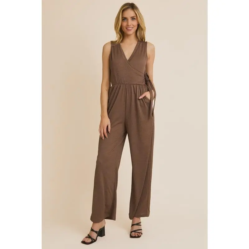 Mocha Wrap Jumpsuit