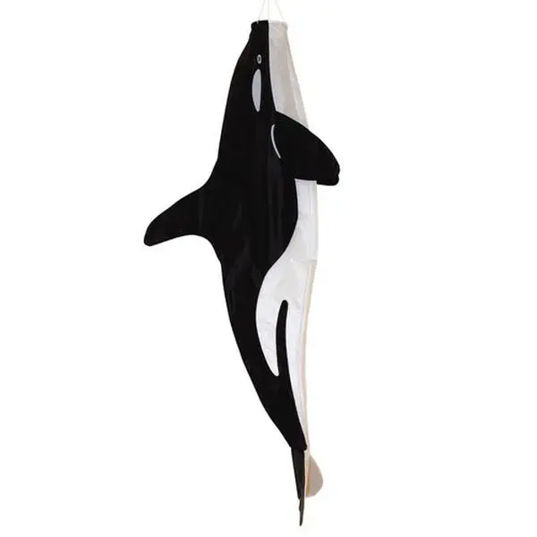 In the Breeze Orca 3D Windsock Vibrant Outdoor Beach Windsock for Yards, Gardens, Docks, Patios, Fade and Weather-Resistant Polyester Fabric
