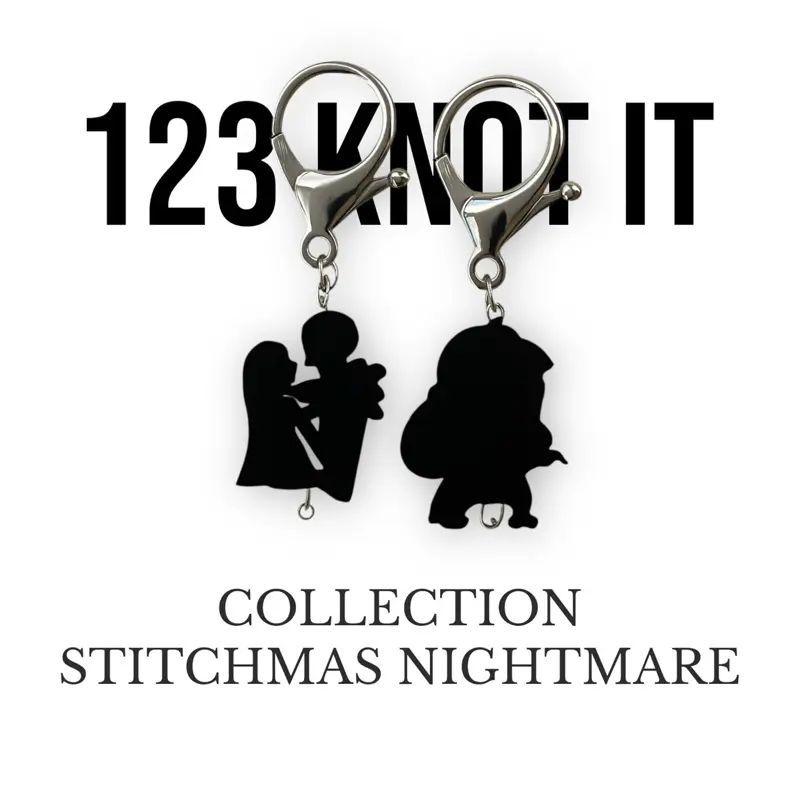 Stitchmas Nightmare - set of 2 large clasp stitch markers for crocheting