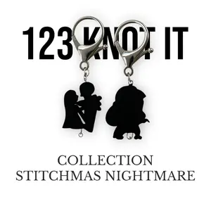 Stitchmas Nightmare - set of 2 large clasp stitch markers for crocheting