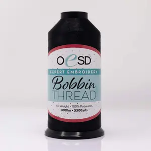 OESD Expert Embroidery Black 60wt Bobbin Thread 5000m Cone OESDBOB-BK
