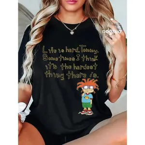 GGOR 100% Cotton Unisex x Rugrats - Chuckie "Life is Hard, Tommy" Rugrats T-Shirt