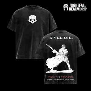 Helldivers 2 Oversized Washed Hoodie & Tee Set – Double Sided Print Streetwear – Unisex Gaming Apparel – Gift for Helldivers Fans