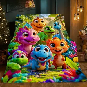 Dinosaur Blanket Dinosaur Lovers Blanket Soft Flannel Blanket Suitable for Sofa Beds Living Rooms Suitable for Children and Adults Birthday Gifts Christmas Blanket Warm nap Blanket