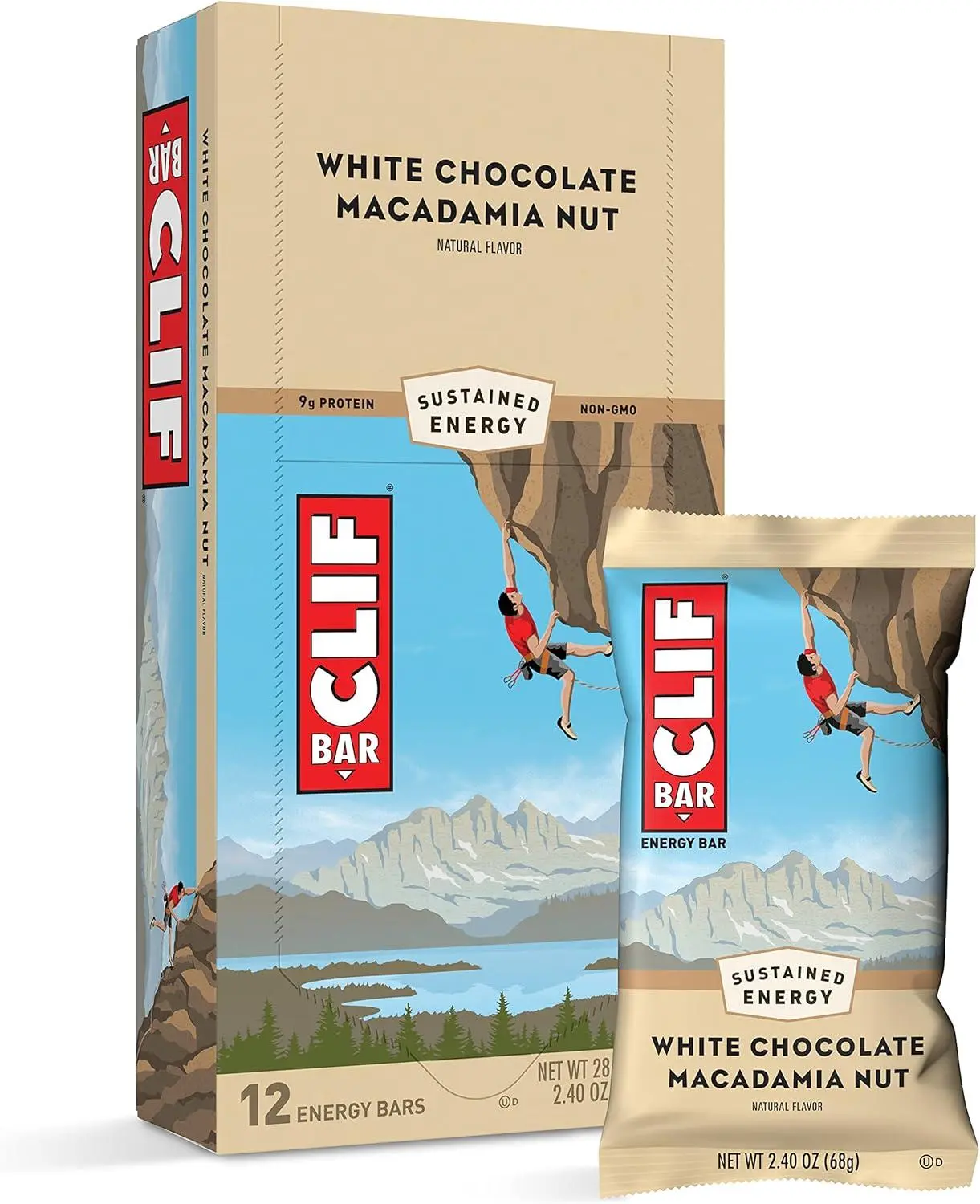 Clif Energy Bar White Chocolate Macadamia Nut 2.40 oz 12 ct Tray