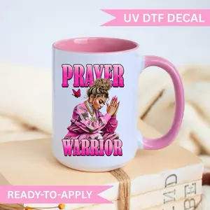 PRAYER WARRIOR-UV DTF DECAL Decorative Stickers glass cups tumbler Decoration Art