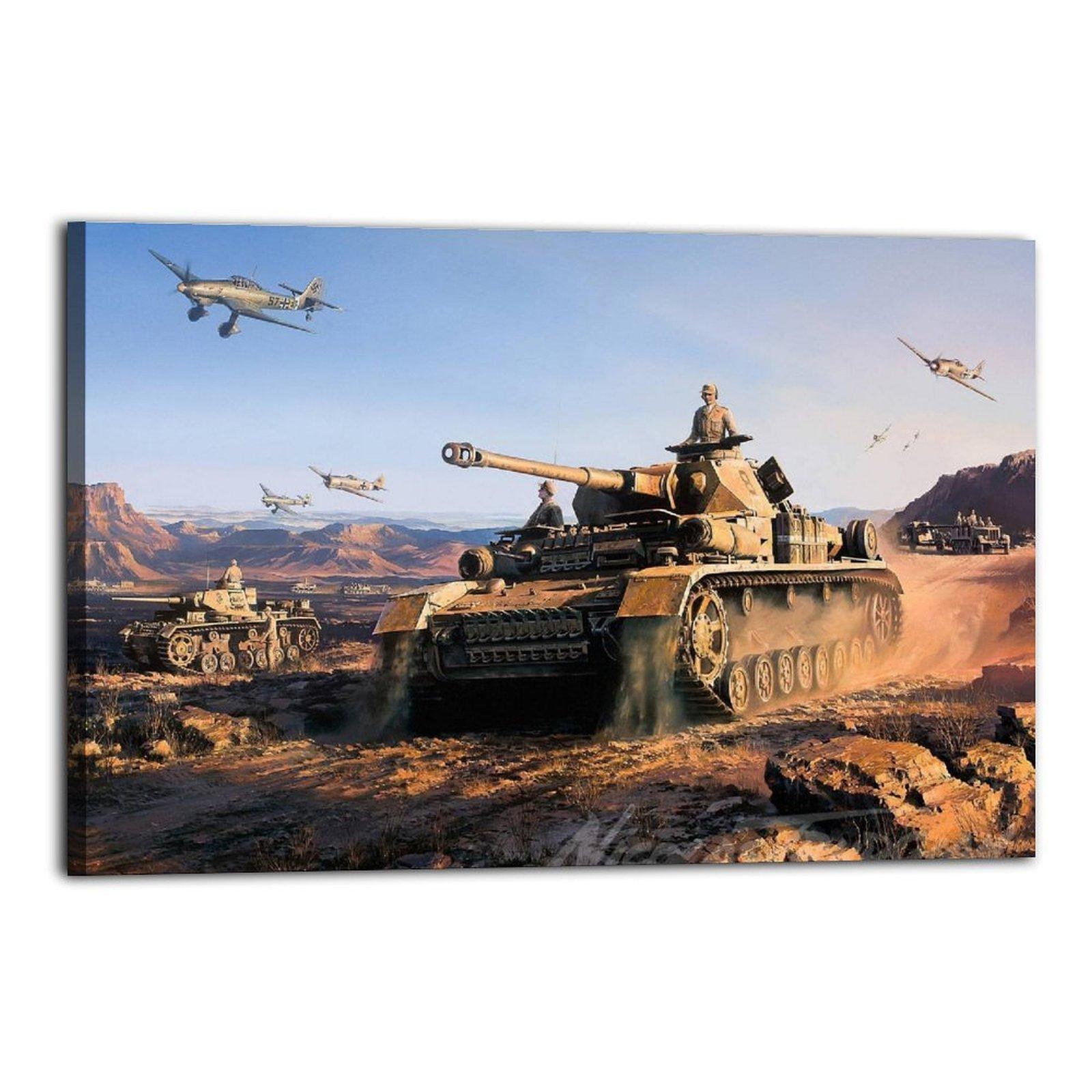 Military Tank Poster Panzer IV Tanks Poster Decorative Painting Canvas Wall Art Picture Print Modern Family Bedroom Decor