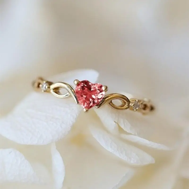 Mother's Day Gift Women's Elegant Rhinestone Decor Heart Design Promise Ring, 1 Piece Trendy Exquisite Engagement Ring, Chic Fashionable Dainty Jewelry As Gift for Girlfriend, Wedding Promise Rings, Promise Ring Gf, Beautiful Rings