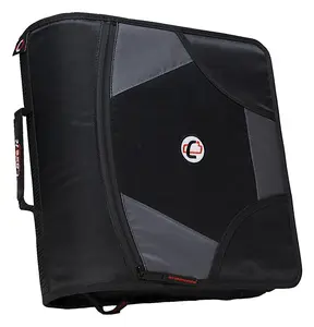 Case-It 1590356 Zipper Binder with 5 Tab Files, 4 in. - Black