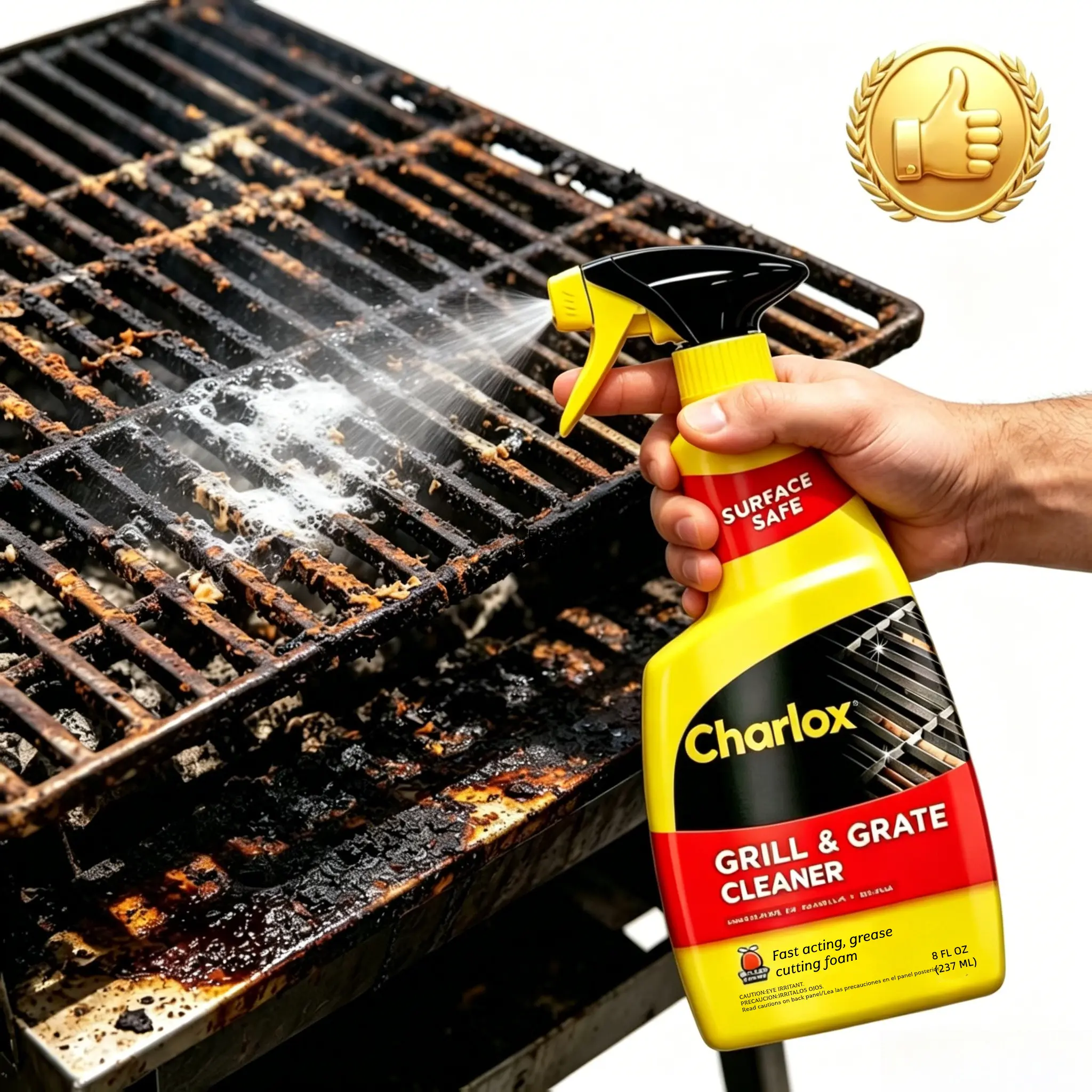 Goo Gone Grill & Grate Cleaner Spray (2 Pack, 24 Oz Total), Heavy-Duty Fast-Acting Formula for Cleaning & Degreasing Burnt Grease on BBQ Grates, Oven Racks, Pellet Smokers