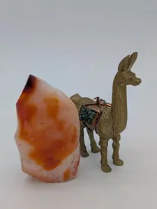 Carved Carnelian Flame Crystal: Polished Motivational Stone