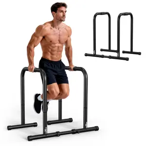 RELIFE Sportsroyals Adjustable Dip Bar Station, Heavy Duty Parallel & Parallette Bars, 400LB Capacity Stable Dip Stands for Home Gym, Calisthenics, Strength Training & Upper Body Workout Equipment