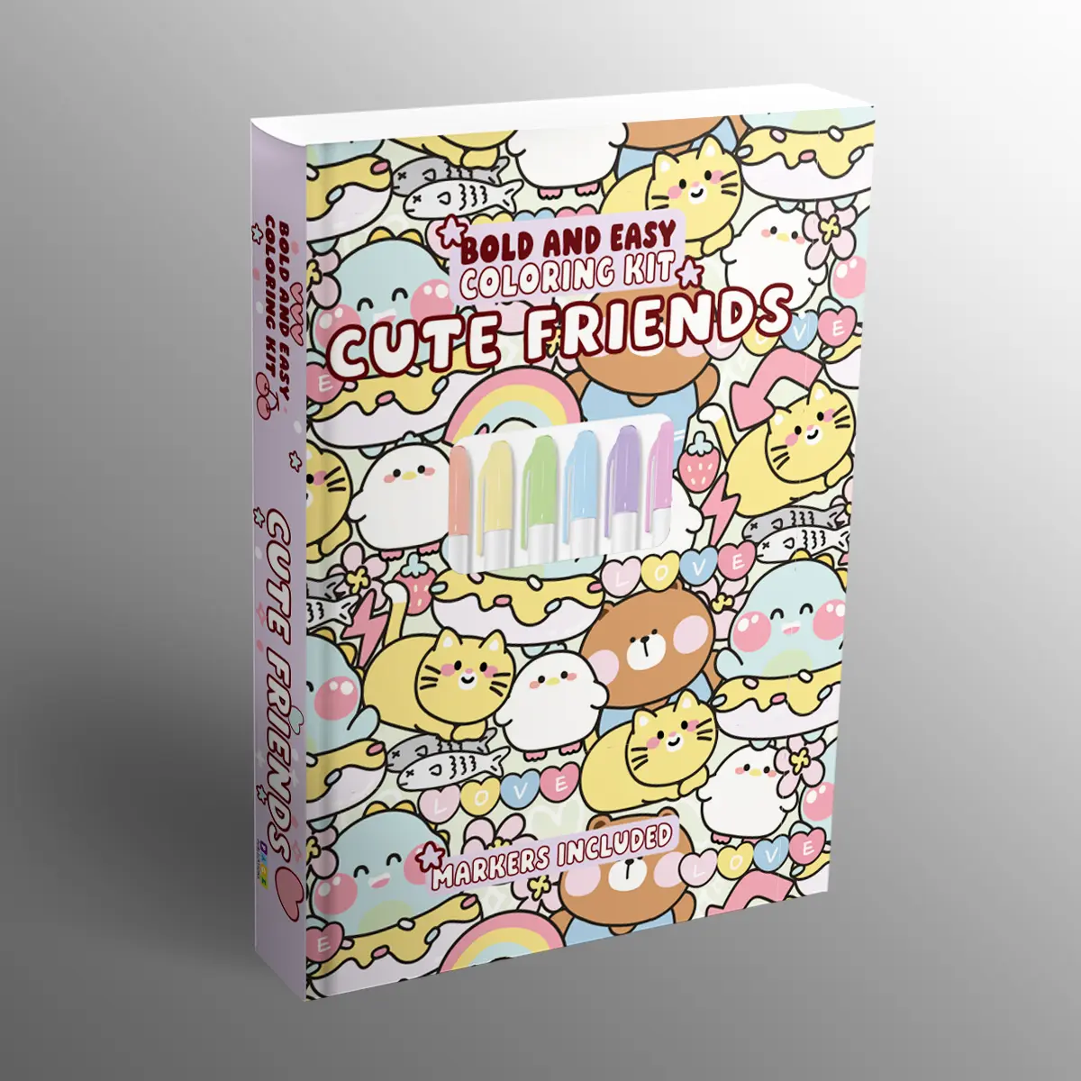 Creative Coloring Materials Set - Bold, Easy-to-Use Kit with Cute Character Pages for Enthusiasts, Variety for Fun Relaxation (Books, Magazines & Audio - Literature & Art - Painting & Design)