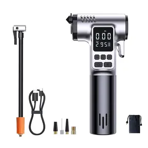 Multi-Functional Electric Air Pump - Safety Hammer - Flashlight - Seat Belt Cutter - Vehicle Emergency Tool   hose design