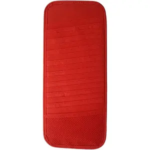 18 CD Car Sun Visor Storage Disc Capacity DVD Holder Red Pocket Case Organizer
