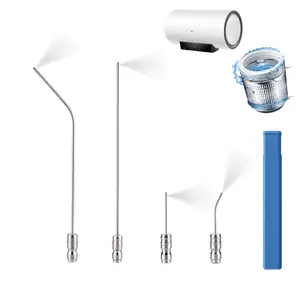 GJAHSH Heavy Duty Hose High-Pressure Washer Spray Nozzle Kit for Drum Washing Machine & AC 1/4 Inch Quick Connect 4 Pack Straight/Side Spray Nozzles 7cm & 22.5cm 40° Tips 1-2GPM