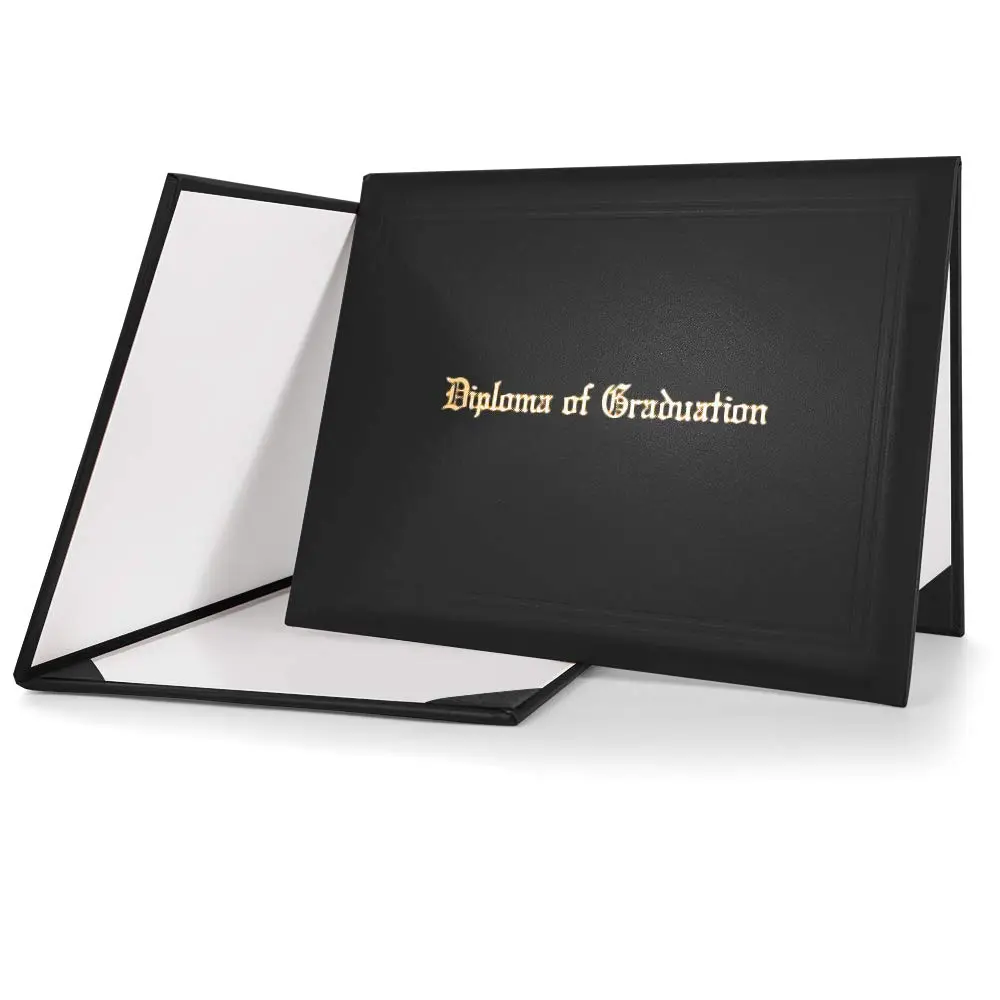GraduationMall Imprinted Diploma Cover for Certificate 8.5''x 11'' Black