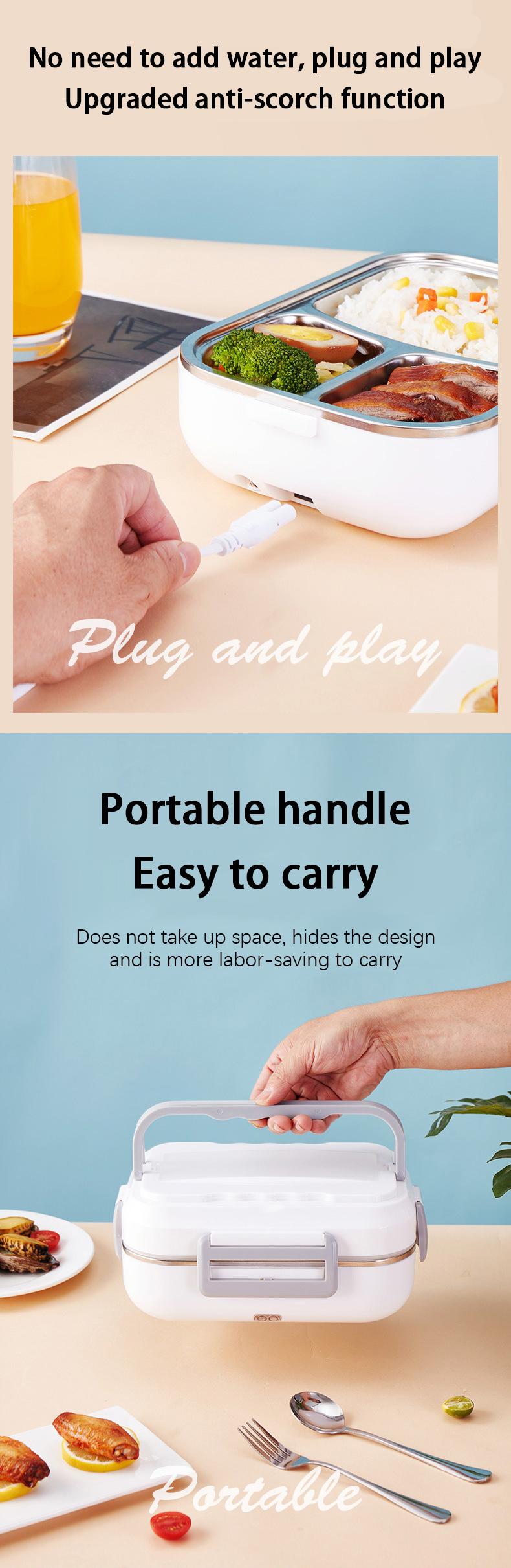 Kitchen ware 1.5L Cookware Sets Heater Portable Electric Lunch Boxes stainless steel Container with Insulation Bag for Car Truck