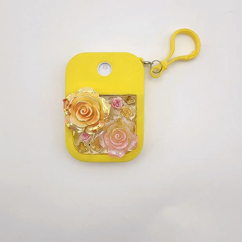 Yellow Refillable Spray Bottle with Floral Design for Hand Sanitizer & Liquid Sunscreen - Travel Friendly Makeup Container