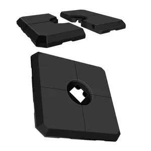 4‑Piece Heavy‑Duty Cantilever Offset Patio Umbrella Base with Easy‑Fill Water/Sand Spouts, Fillable with Water or Sand for 300‑lb Total Weight, Compatible with 8FT‑10FT Cantilever Umbrellas, Ideal for Outdoors, Gardens, Decks and Poolside decor