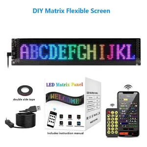 Flexible soft screen LED display with remote control adjustable brightness silicone LED display suitable for bar decoration, concert booth decoration, living room LED display, bedroom, restaurant, coffee shop counter decoration LED soft screen luxury home