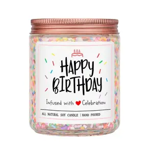 Unique Lavender Scented Candy Birthday Candle Gift for Women, Special Birthday Decoration, Perfect Unique Gift Idea