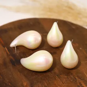 E252- Chunky Acrylic Big Pearl Drop Earrings!