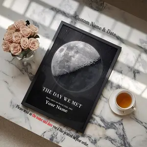 Personalized Moon Phase unframed Poster, Personalized The Day We Met Print Gift, Custom Moon Phase Print, Birtday Gift, Gift for Mom, Moon Phase with Date Wall Art, Meaningfull Wedding Mothers Day Gift from Son, Daughter, First Mummy idea