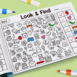 A suitable gift for children, 1 set, children's find-the-object activity, fun coloring book, Coloring Markers, helps develop concentration and attention, penmanship practice book, educational early learning.