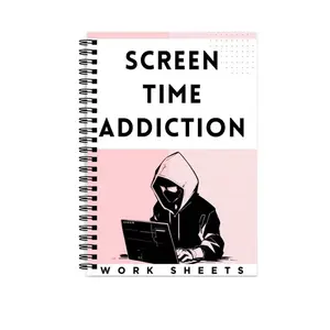 Cross-Border Screen Time Addiction Screen Time Management Notebook, 50 Pages Stress Relief Planner, Organize Your Digital Life Efficiently