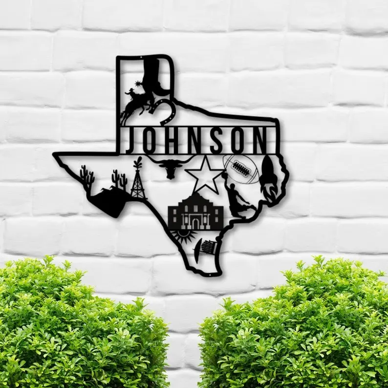 Texas Metal Sign, Custom Texas Sign, Texas Family Name Sign, Home Decor