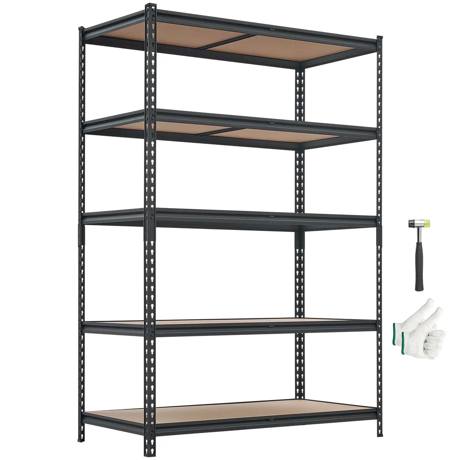 VEVOR Storage Shelves, 5-Tier Adjustable, 3000 lbs Capacity, Heavy Duty Garage Storage Shelving Unit, Metal Utility Rack Shelf, for Garage Workshop Warehouse Basement, 48.35" W x 24.37" D x 71.38" H