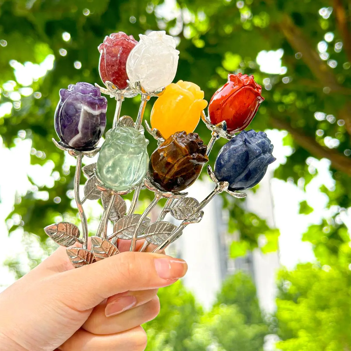 【Star Gate】Forever Crystal Rose Carving，Anniversary，multiple colors, different materials，Auspicious Birthday Daily Engagement，Wedding Accessory Ornament，Friend，Family Girlfriend, home decoration, Valentines‘s holiday gift
