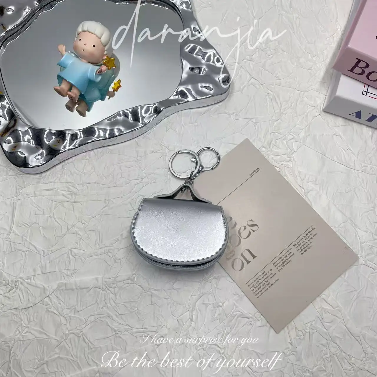Horseshoe Bag Keychain Silver