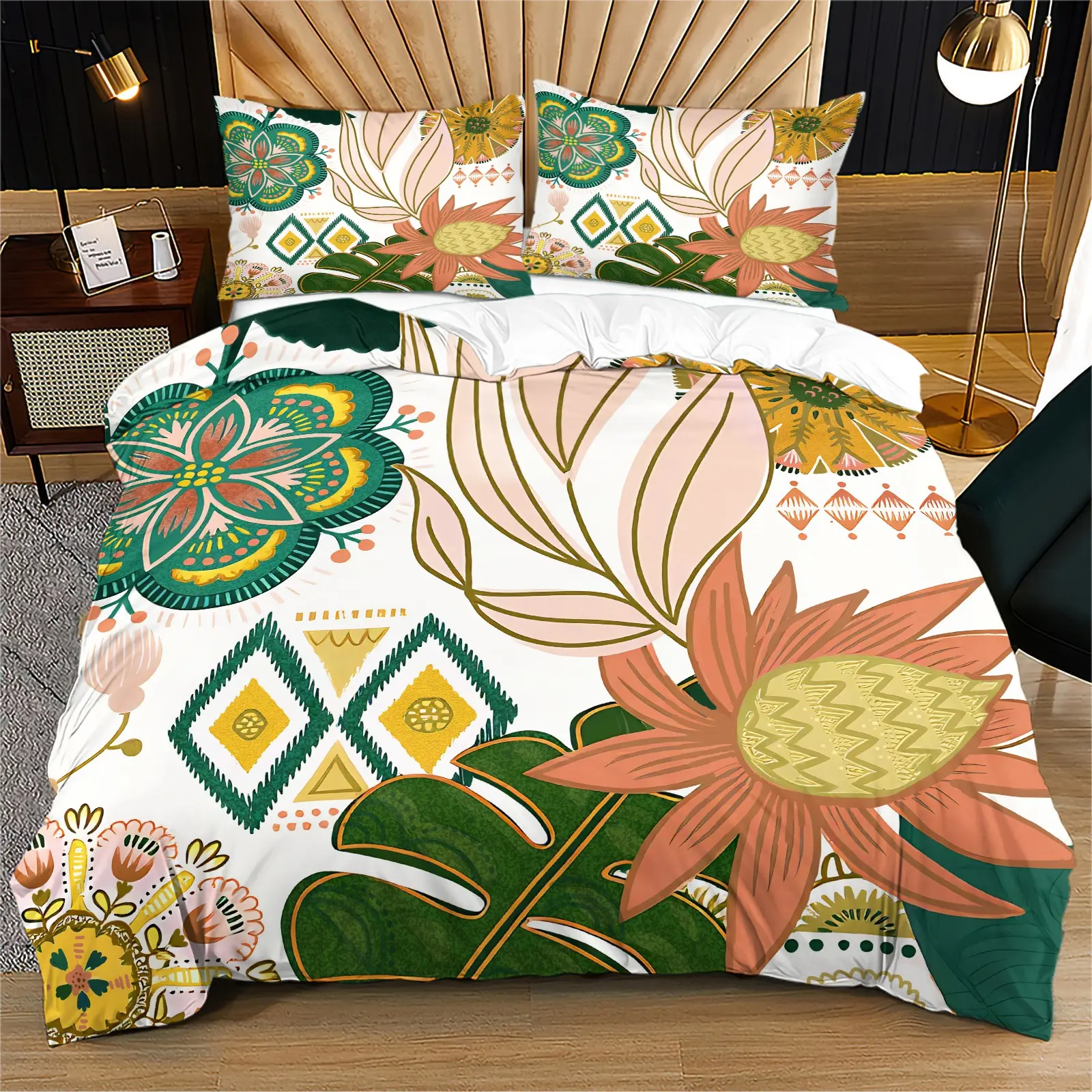 2/3pcs Bohemian Floral Duvet Cover Set—Made of Soft Microfiber Fabric, Unfilled, and Featuring an Exotic Paisley Print, Perfect for Year-Round Bedroom Decor