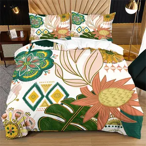 2/3pcs Bohemian Floral Duvet Cover Set—Made of Soft Microfiber Fabric, Unfilled, and Featuring an Exotic Paisley Print, Perfect for Year-Round Bedroom Decor