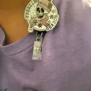 Freezing Season Skull Badge Reel with Alligator Clip Unique Design Accessory