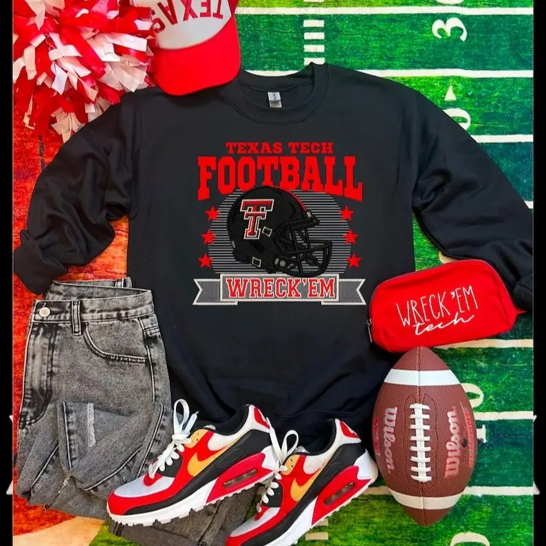 Texas Sweatshirt | Raider Red Sweatshirt | Wreck’Em Tech Sweatshirt | Texas Football Graphic Tee