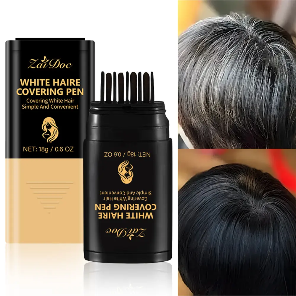 TATA Temporary Hair Color Stick - On-the-Go Root Touch Up Comb Marker, No Bleach Hair Color for Grays, Daily Haircare with Natural Blend - Black & Brown (18g), Youth