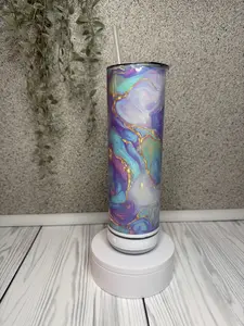 20oz Tumbler with Bluetooth Speaker Spilled Rainbow